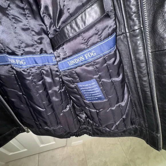 London Fog Black Leather Jacket - Picture 7 of 7